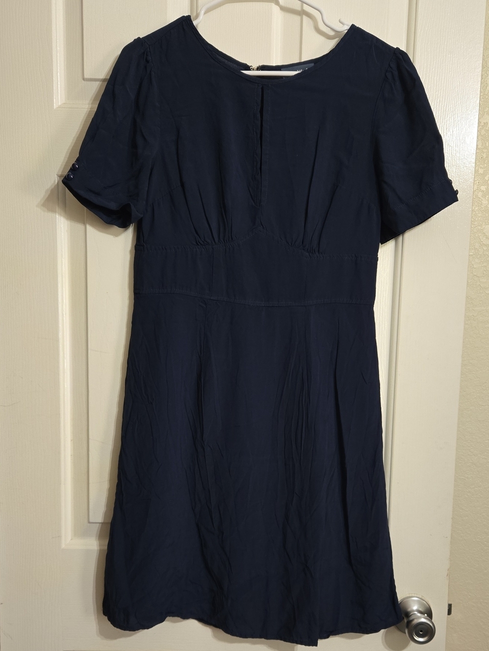 ModCloth Navy Short-Sleeve Midi Dress